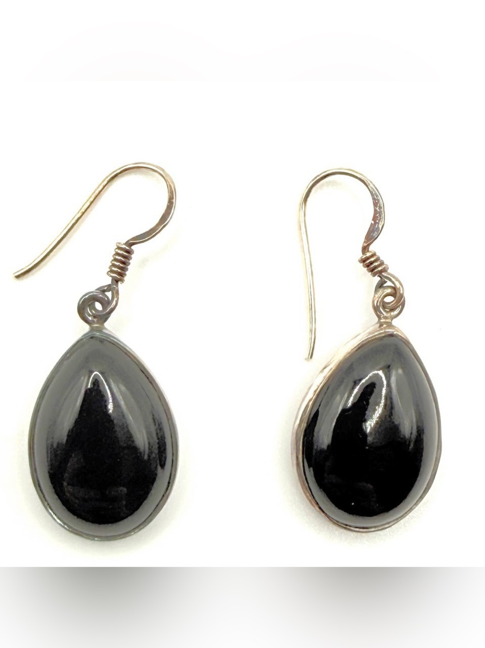 Onyx Teardrop Dangle Earrings - Sterling Style